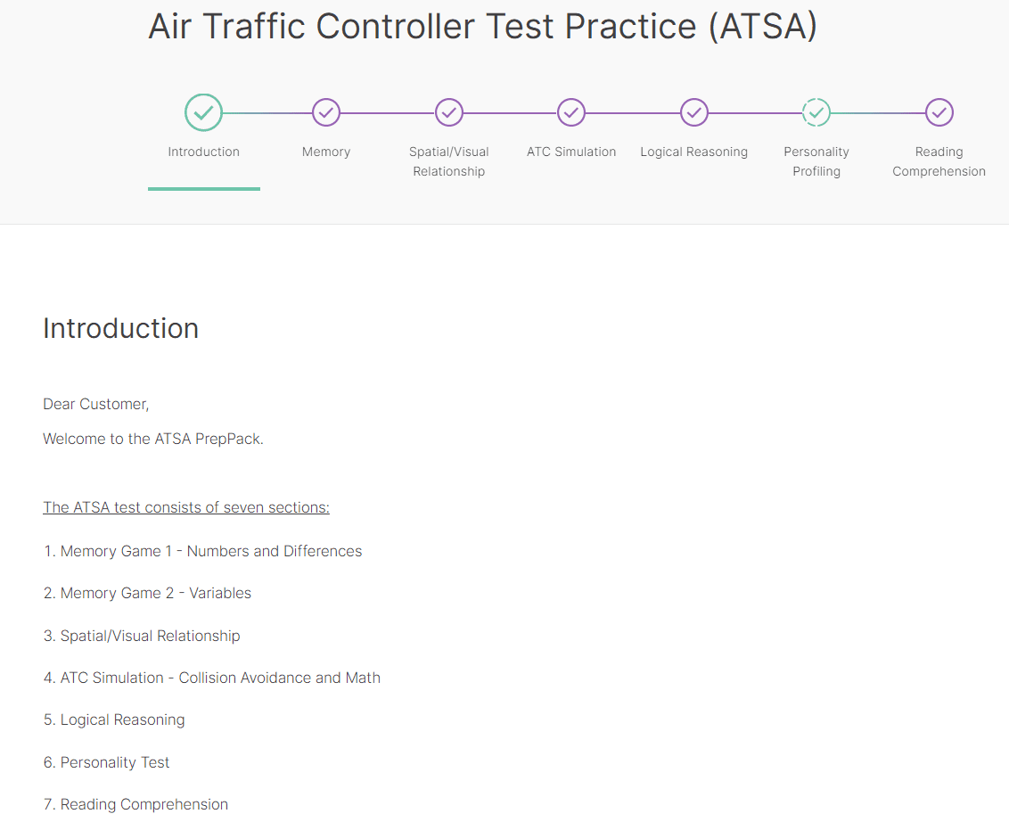 ATSA Test Prep JobTestPrep Intro Screen